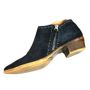 Lucky Brand Benna Black Suede Ankle Booties 9.5